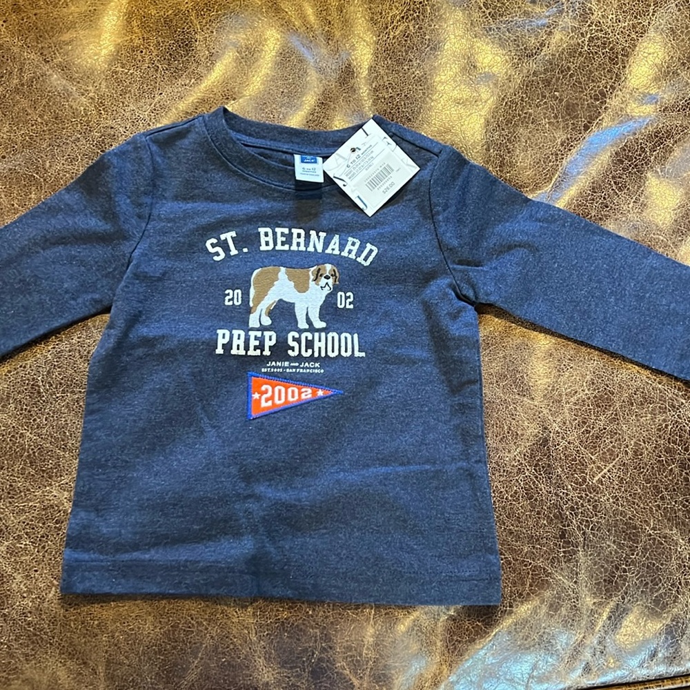 NWT Janie and Jack boys long sleeved tee size 6-12 months